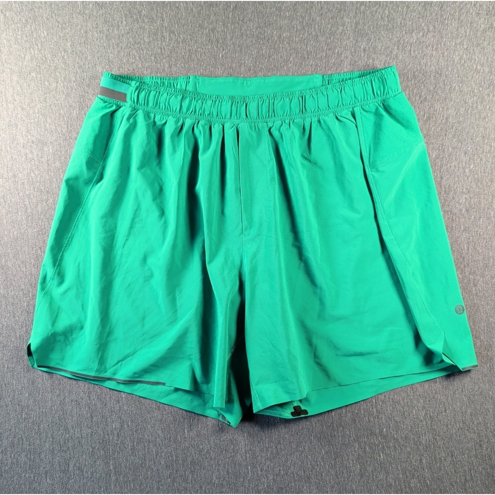 Lululemon Surge Lined Shorts Sz XL Green 6" Inseam Gym Run Workout LM7A99S EUC